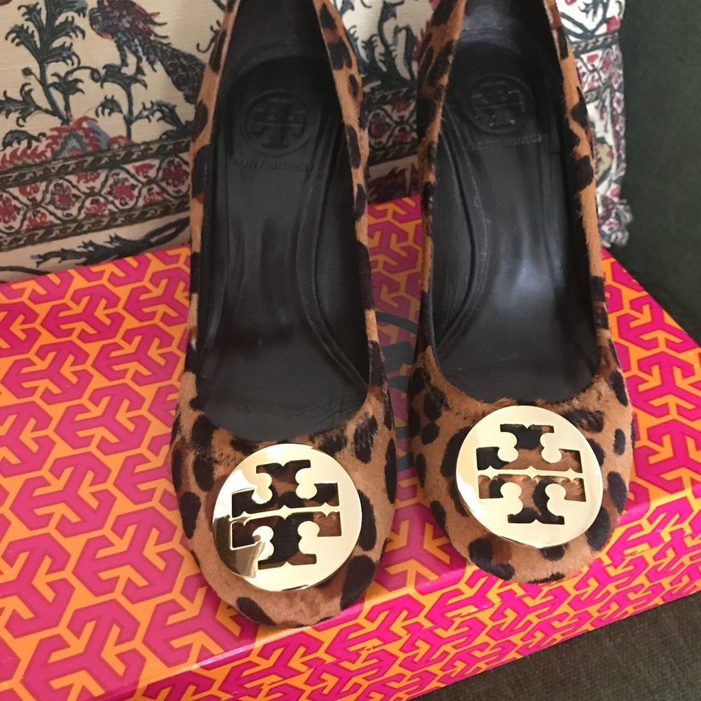 Tory Burch Animal Print Wedge- 7.5